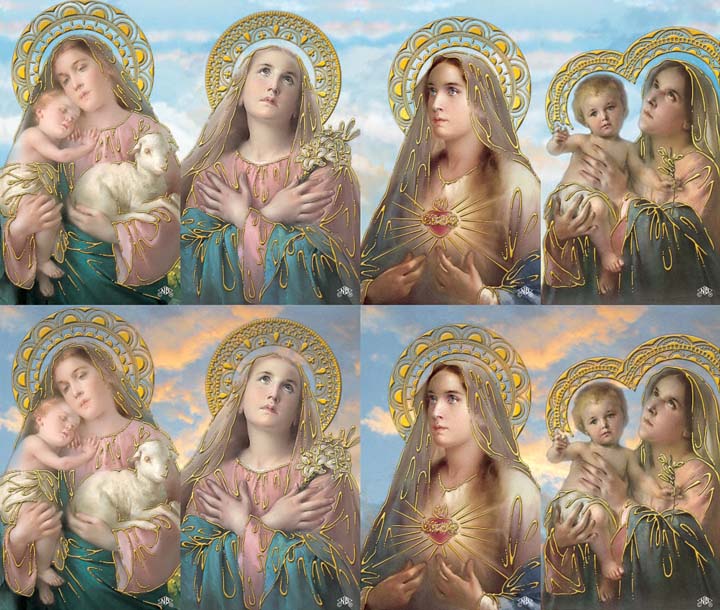 Assorted Mary Gold Foil Prayer Cards