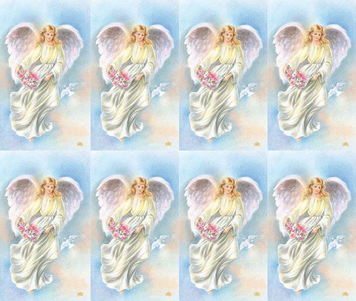 Micro Perfed Ascending Angel | Memorial Prayer Cards | 8-up Micro-Perfed Prayer ...