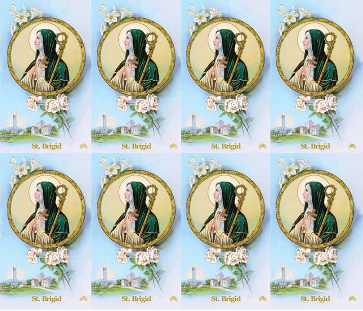 Micro Perfed Saint Bridget of Ireland | Memorial Prayer Cards | 8-up Micro-Perfed ...