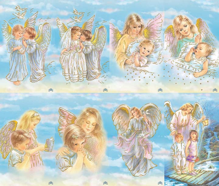 Assorted Angels Gold Foil Prayer Cards