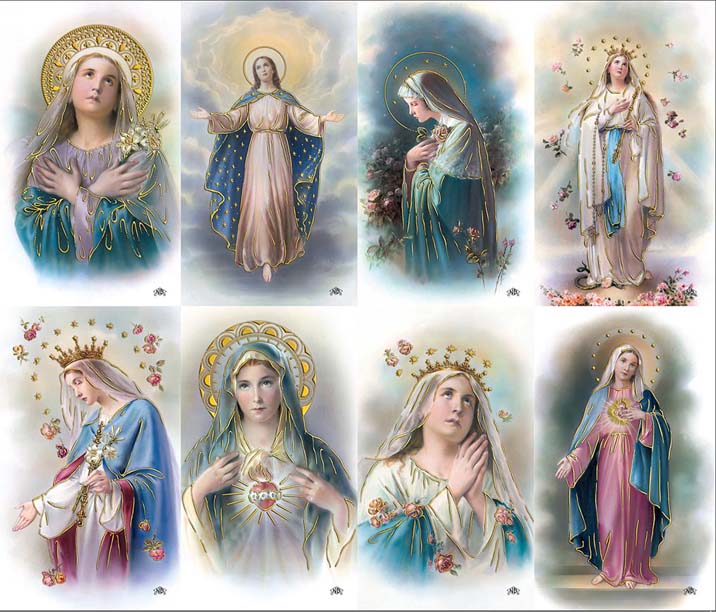 Micro Perfed Mary Assorted Gold Foil | Memorial Prayer Cards | 8-up Micro-Perfed ...
