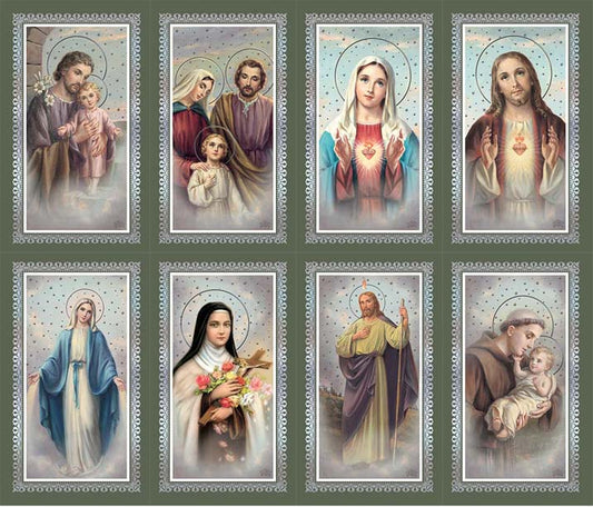 Caldo Assorted Saints Silver Prayer Cards