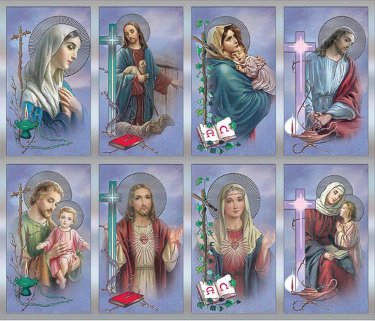 Saints Assorted Silver Foil Prayer Cards