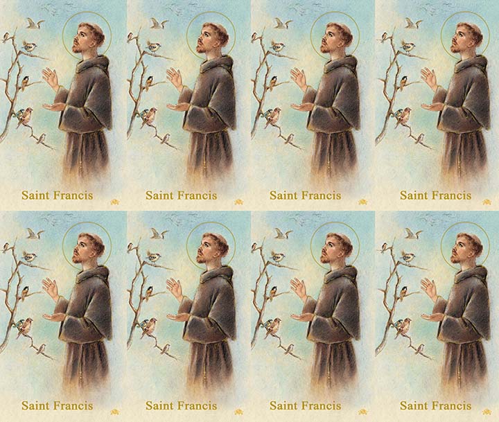 Micro Perfed Saint Francis Assisi | Memorial Prayer Cards | 8-up Micro-Perfed Prayer ...
