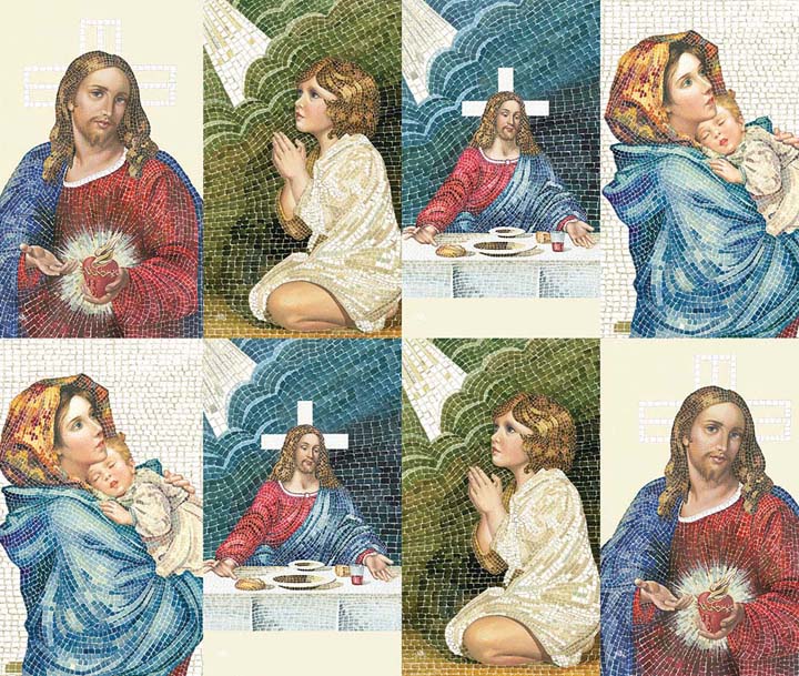 Micro Perfed Mosaic | Memorial Prayer Cards | 8-up Micro-Perfed Prayer Cards ...