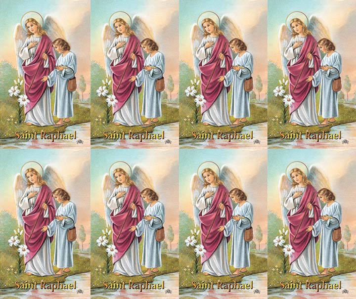 Micro Perfed Saint Raphael Archangel | Memorial Prayer Cards | 8-up Micro-Perfed ...
